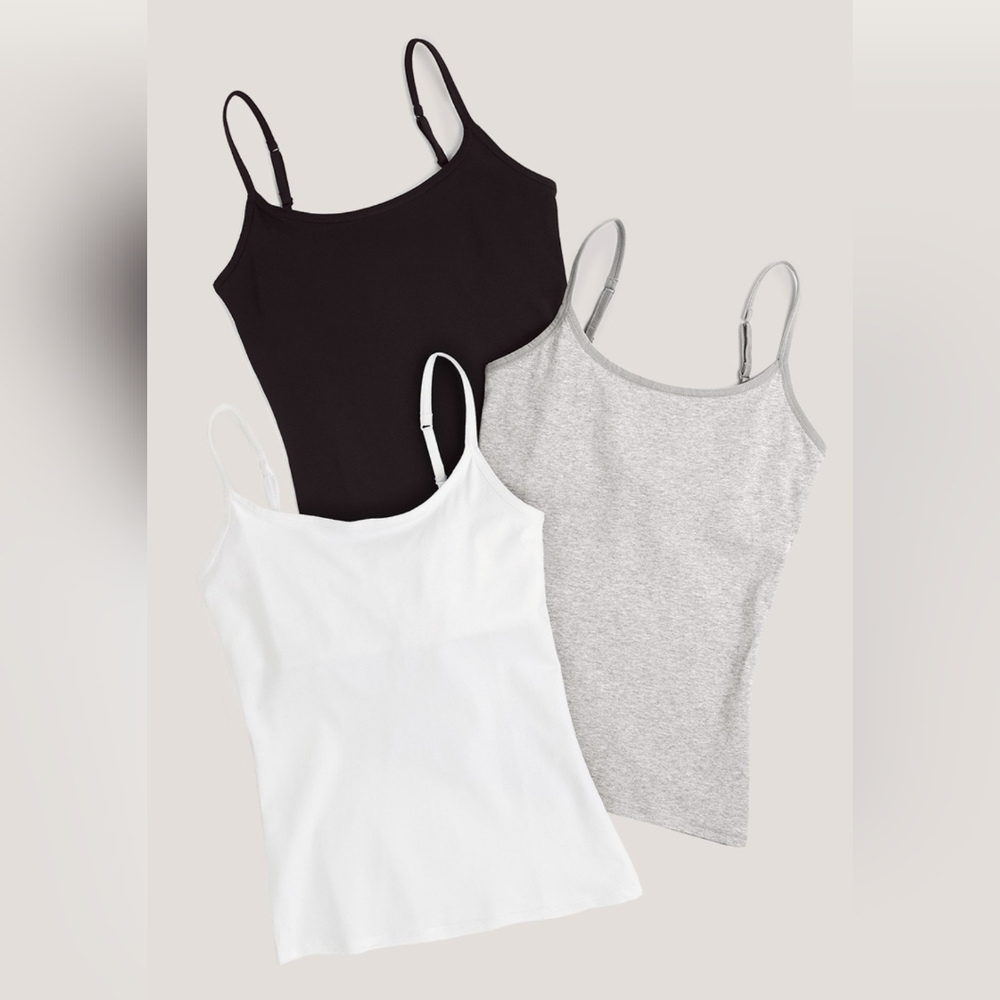 Pact 100% organic cotton shelf bra camis 3 pack